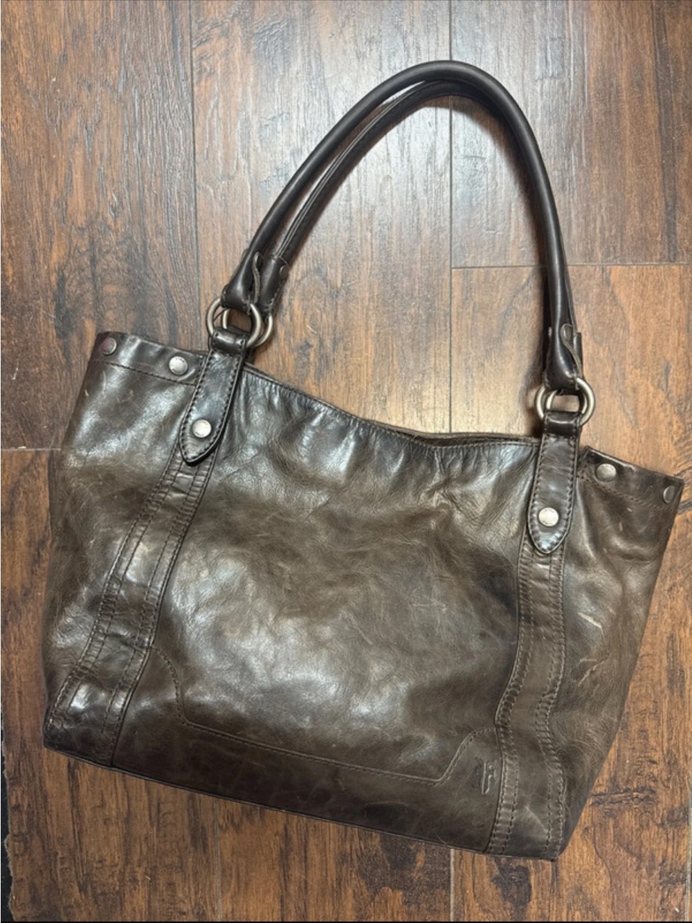 Frye Dark Brown Melissa Leather Shoulder Bag